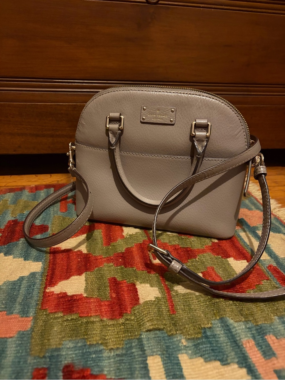kate spade gray dome crossbody satchel